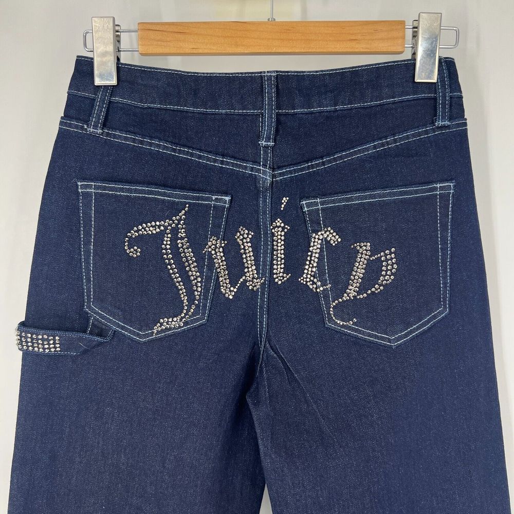 Juicy Couture Jeans Women 5/27 Blue Abbot Stone Hammerloop Rinse‎ Wide Leg JC643 - Picture 4 of 13